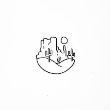 Desert Minimalist Drawing Doodle Cacti Desert Canyon Dessin Minimaliste Minimalist Drawing Doodle Drawings Easy Drawings