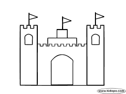 Simple Castle Coloring Page Castle Coloring Page Gingerbread House Template Coloring Pages
