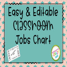 editable classroom jobs chart