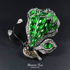 welcome to mason tsai s neverland stay in faith 花若盛開 蝴蝶自來 蝶夢 夢蝶 系列作品 踏夢凝香 翠鑽福蝶胸針 jade jewelry design insect jewelry nature inspired jewelry