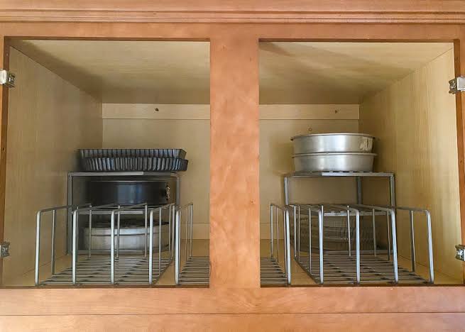 How to Organize Cabinets Above the Refrigerator - The Homes I Have Made
