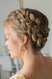 Crown braids are made of your own hair, which you will knit to obtain that mesmerizing princess also, when creating a crown braid, hair jewelry or flowers are very popular. Double Dutch Crown Braid Missy Sue