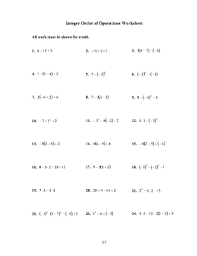These integers worksheets are an effort from byju's to provide students with a platform where they can test their competence in topics such as addition of integers, subtraction of integers and how to simplify the said integers for class 6 are explored in this maths worksheet. Integer Operations Worksheet Fill Online Printable Fillable Blank Pdffiller