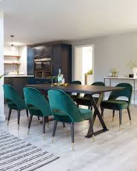 Black metal kitchen table&chairs leather sofas. Clover Dark Green Velvet Dining Chair Danetti