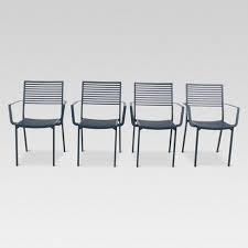 Update Your Patio Space With A Nautical Flair By Adding This 4 Pack Of Aluminum Slat Patio Dining Chairs Patio Dining Chairs Dining Chairs Orange Dining Chairs