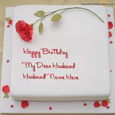 Happy Birthday Cake Images For Husband With Name Write Name On Rose Birthday Cake For Husband Happy Birthday Wishes Birthday Cake For Husband Cake For Husband Birthday Wish For Husband