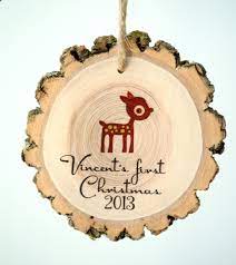Woodland animals baby's first christmas ornament. Baby S First Christmas Ornament Adorable Wood Ornament With A Baby Deer Personalized Orn Babies First Christmas Baby First Christmas Ornament First Christmas
