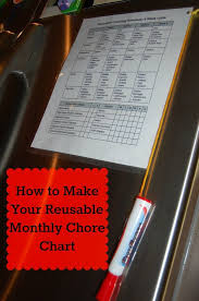 Reusable Monthly Cleaning Chart Free Printable For The