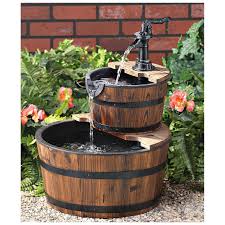 Find the perfect patio furniture & backyard decor at hayneedle, where you can buy online while you explore our room designs and curated looks for tips, ideas & inspiration to help you along the way. Castlecreek 2 Tier Barrel Fountain Barrel Fountain Diy Fountain Garden Fountain