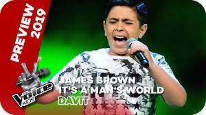 Dá só uma conferida no recado da thalita rebouças: James Brown It S A Man S Man S Man S World Davit Preview The Voice Kids 2019 Sat 1 Youtube