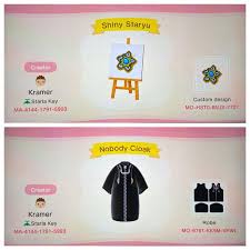 Shiny Staryu For The Beach And My Take On The Nobody Cloak From Kingdom Hearts Acqr In 2020 Animal Crossing Game New Animal Crossing Animal Crossing Qr
