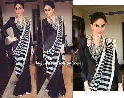 Black And White Striped Saree Blouse Sari Style High Heel Confidential Fashion Bollywood Fashion Blouse Design Models