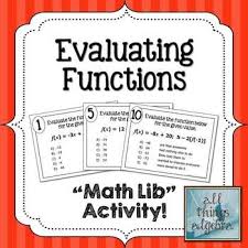 Evaluating Functions Math Lib Activity Distance Learning Functions Math Percent Proportions Proportion Math