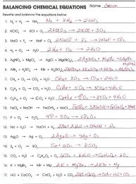 Balancing Equations Worksheet Answers Balancing Chemical Equations Worksheets With Answers With Chemistry Lessons Chemical Equation Chemistry Worksheets