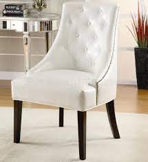 Create an inviting atmosphere with new living room chairs. 900283 Accent Chair Set Of 2 In White Bonded Leather By Coaster