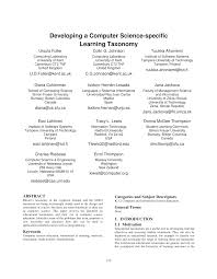 Pdf Developing A Computer Science Specific Learning Taxonomy