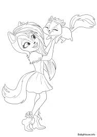 By printing out coloring pages from our site, you can compose your own album of your favorite princesses and meet. Sage Skunk Loves Caper High Quality Free Coloring From The Category Enchantimals More Printable Pictures O Coloriage Super Heros Dessin Coloriage Coloriage