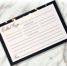 Elegant Recipe Cards Cocktail Recipe Cards Sophisticated Etsy In 2020 Recipe Cards Cocktail Recipes Cocktails