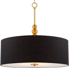 Kira Home Adelade 22 Modern 3 Light Drum Pendant Chandelier Black Fabric Shade Tempered Glass Diffuser Adjustable Height Wa Chandelier Ceiling Lights Home
