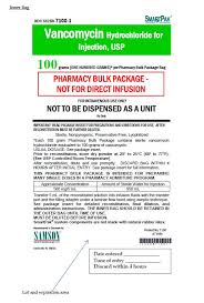 Vancomycin Hydrochloride For Injection, Usp(Formerly: Sterile Vancomycin  Hydrochloride)(For Intravenous Use After Dilution)