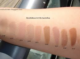 Productrater Maybelline Fit Me Foundation Swatches