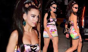 Dua Lipa Turns Heads In A Bold Printed Minidress At The Star Studded Met Gala Afterparty Daily Mail Online She should really take her own advice.