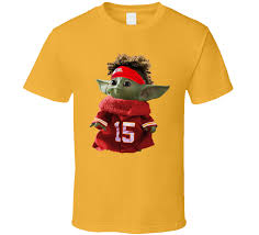 Patrick Mahomes Baby Yoda The Child Football T Shirt Football Tshirts Shirts T Shirt
