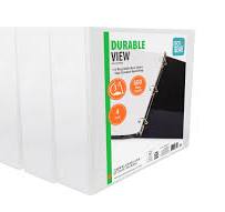 Pen+Gear Durable View 3-Ring Binder with 3-inch Rings 4-Pack (White)