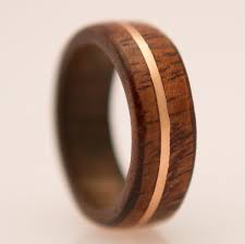Wood Ring With Copper Inlay Curly Hawaian Koa Wood Wood Rings Wooden Wedding Ring Wood Wedding Band