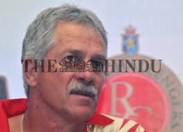 Ray Jennings, Coach of Royal Challengers Bangalore cricket team, addressing  the media at...