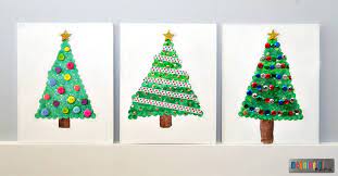How to spray paint a christmas tree. Dot Paint Christmas Tree On Canvas
