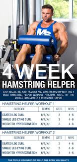 4 Week Hamstring Helper Workout Program Workout Programs Workout Bodybuilding Workouts Routines