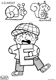 10 dessin a imprimer moto. Coloriage La Lettre E Pour Escargot Et Ecureuil Dessin Escargot A Imprimer