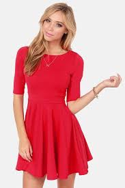 Black Swan Olivia Cherry Red Skater Dress Red Skater Dress Dressy Casual Outfits Dresses