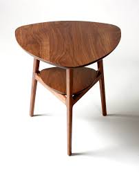 With transitional styling and skinny footprint, this bertie side table collection does not take away from living space while still offering open storage as well as a drawer. Walnut Side Table Is An Exercise In Geometry Finewoodworking