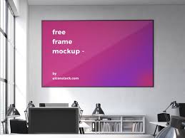 Free Office Interior With Horizontal Frame Mockup 2018 Frame Mockups Photoshop Mockup Free Mockup