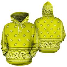Black And Yellow Bandana Jacket Bandana Fever Yellow Bandana Print Pullover Hoodie La Bandoez Nyc Bronx Cpt Style Bandana Sn Custom Converse Shoes Custom Nike Shoes Nike Cortez Shoes