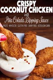 Light rum (optional) 1 pt. Crispy Coconut Chicken With Pina Colada Dipping Sauce Kit S Kitchen Recipe Coconut Chicken Recipe Coconut Chicken Recipes