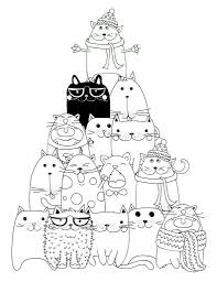 Merry Catmas Tree Coloriage Famille Coloriage Coloriage Chat
