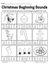 Printable Christmas Beginning Sounds Worksheet Beginning Sounds Worksheets Beginning Sounds Kindergarten Kindergarten Phonics Worksheets