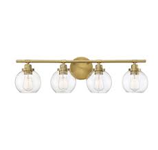 Savoy House Carson 4 Light Bathroom Vanity Light In Warm Brass