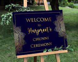 Indian Wedding Sign Choora Ceremony Sign Mehndi Welcome Etsy Wedding Signs Ceremony Signs Ceremony