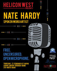 480 x 360 jpeg 28 кб. Logan Library On Twitter Thursday Feb 27 7pm In The Jim Bridger Room Featured Nate Hardy Spoken Word Poet Rapper And Lyricist Readings Are Free Open To The Public And Uncensored