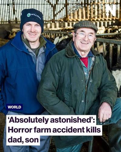 Tributes are flowing for the two men, aged 72 and 42, after the horrific incident. Story in comments. https://thenightly.com.au/world/cheshire-uk-father-and-son-alan-rick-ford -die-after-falling-into-industrial-silage-tank-at-farm-c-22790686