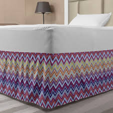 Decorating theme bedrooms maries manor zig zag bedroom. Chevron Bed Skirt Chevron From Small Strikes Horizontal Stripes In Contemporary Design Elastic Bedskirt Dust Ruffle Wrap Around For Bedding Decor 4 Sizes Purple Khaki Blue By Ambesonne Walmart Com Walmart Com
