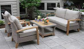 Nautical Teak Wicker 4 Pc Sofa Set Teak Patio Furniture Outdoor Sofa Sets Discount Outdoor Furniture