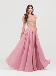 elegant two piece a line chiffon prom dress style 3430rk in