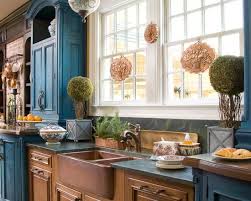 Country French Design Ideas Pictures Remodel And Decor Eclectic Kitchen Distressed Kitchen Cabinets Blue Kitchen Cabinets