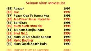 Salman Khan Movies List Youtube The film went on to do well both critically and commercially. salman khan movies list