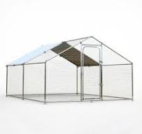 Walnest 10ft Large Metal Chicken Coop with Climbing Frame, Walk-in Poultry  Cage with Waterproof&Anti-UV Cover,Heavy Duty Chicken Coop or Outdoor ...